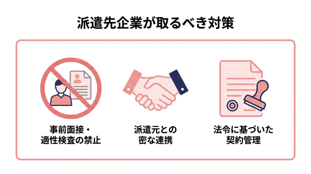 【図解】派遣先企業が取るべき対策