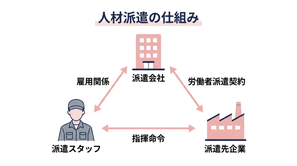 【図解】人材派遣サービスの基本的な仕組み