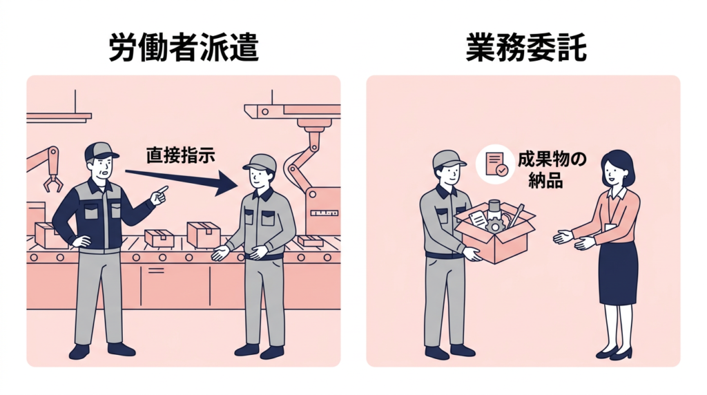 【図解】派遣と業務委託の基本的な違い
